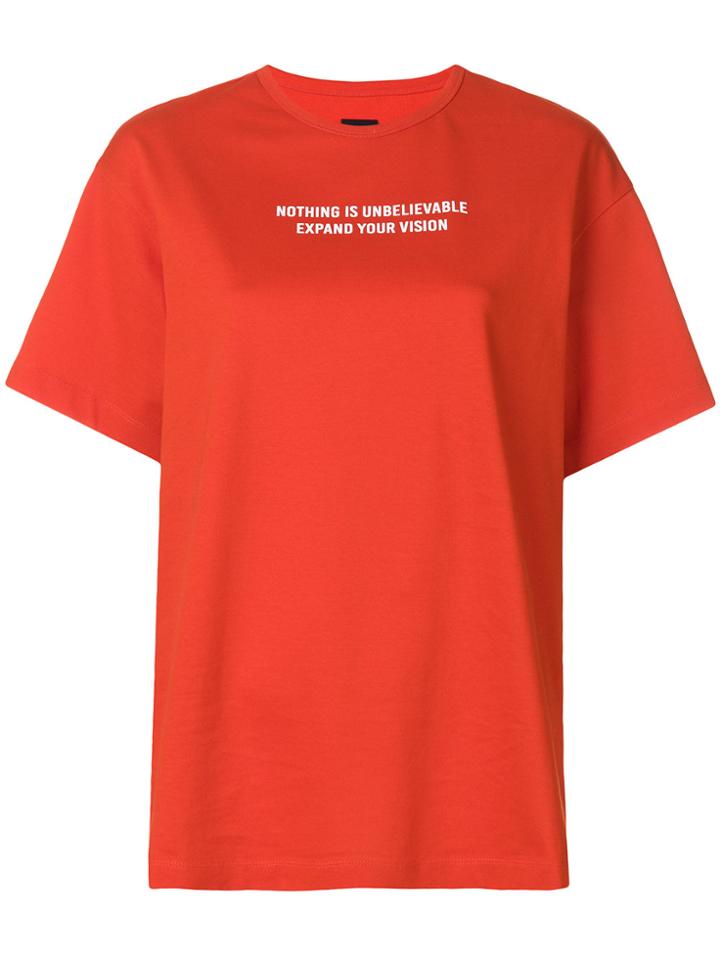 Juun.j Slogan Patch T-shirt - Yellow & Orange