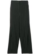 Liu Jo Striped Cropped Trousers - Black