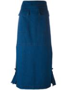 Marni - Straight Skirt - Women - Cotton - 44, Blue, Cotton