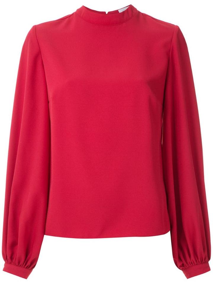 Olympiah Mock Neck Blouse - Red