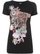 Just Cavalli Printed T-shirt, Women's, Size: Medium, Black, Cotton/spandex/elastane