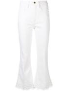 Frame Flared Cropped Jeans - White