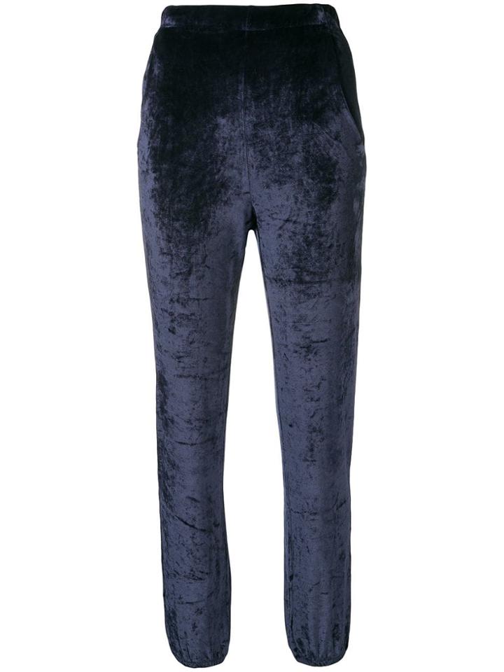 Sonia Rykiel Velvet Effect Track Trousers - Blue