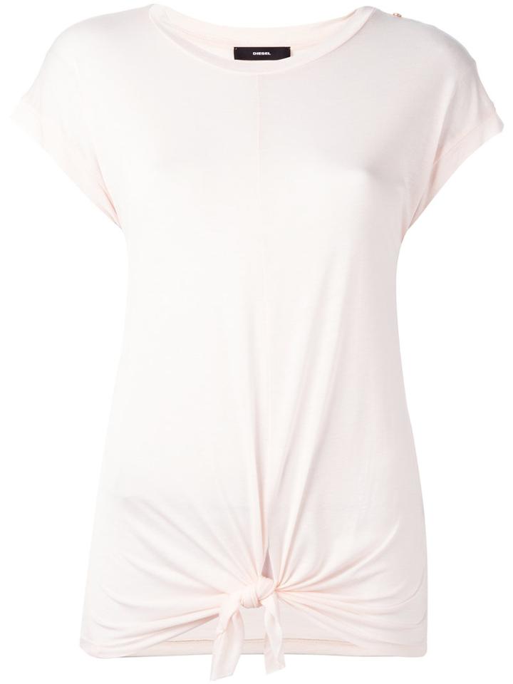 Diesel Tie Knot T-shirt, Women's, Size: Small, Nude/neutrals, Viscose