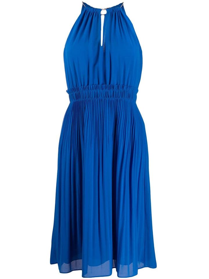Michael Michael Kors Pleated Flare Dress - Blue