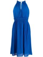 Michael Michael Kors Pleated Flare Dress - Blue
