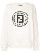 Fendi Vintage Ff Logo Print Sweatshirt - White