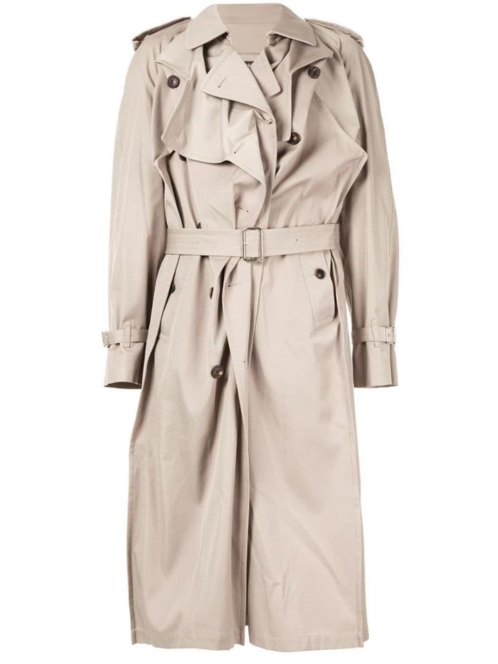 Y/project Asymmetric Trench Coat - Neutrals