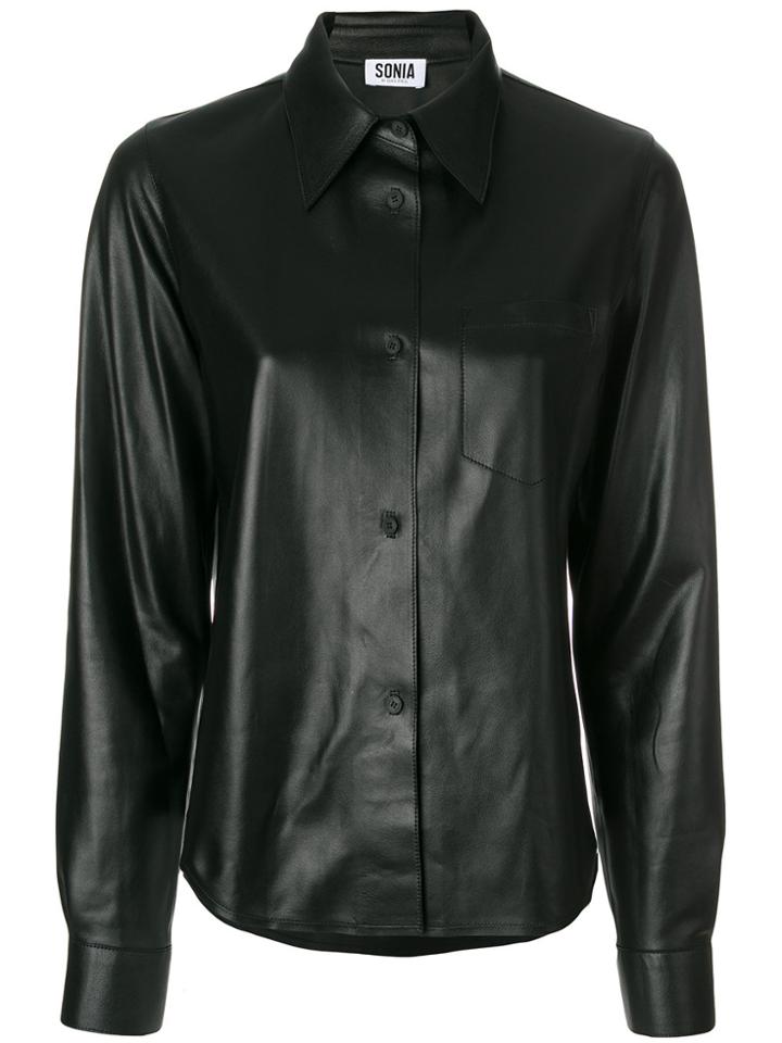 Sonia By Sonia Rykiel Leather Shirt - Black