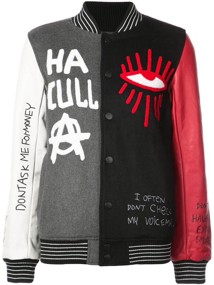 Haculla Skribble Varsity Jacket - Black