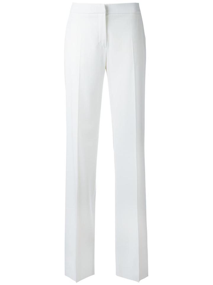 Max Mara Wide-leg Tailored Trousers, Women's, Size: 42, White, Spandex/elastane/virgin Wool