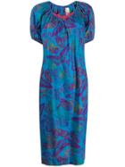 Krizia Pre-owned 1980s Butterfly Print Dress - Blue
