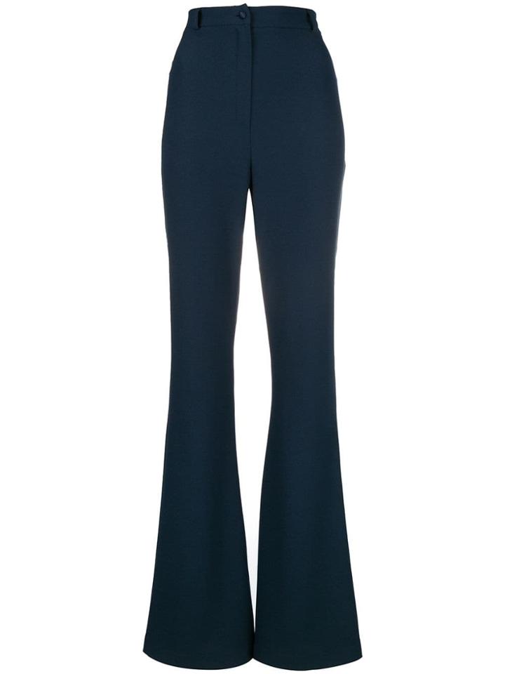 Hebe Studio Flared Tailored Trousers - Blue