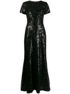 Lauren Ralph Lauren Floral Sequinned Dress - Black