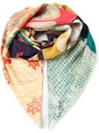 Alexander Mcqueen Multi Print Scarf, Women's, Nude/neutrals, Silk