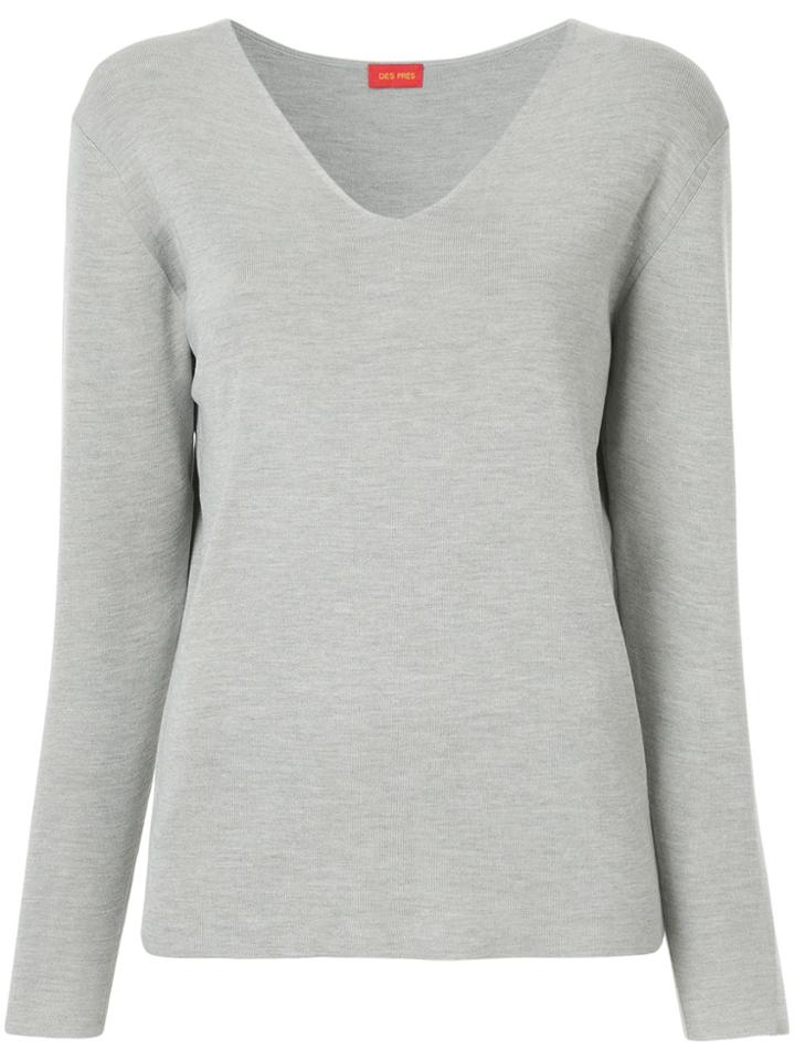 Des Prés V-neck Pullover - Grey