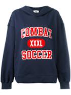Msgm Combat Soccer Hoodie, Women's, Size: Medium, Blue, Cotton