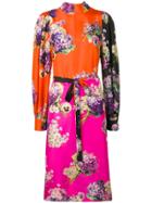 Circus Hotel Floral Print Midi Dress - Yellow & Orange