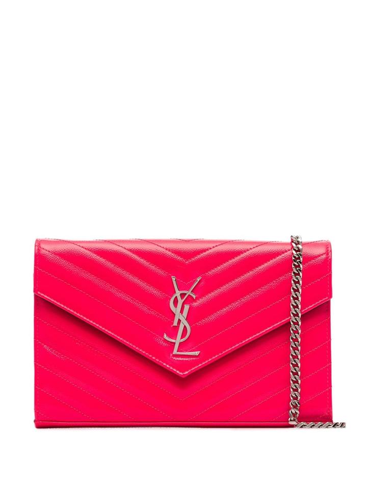 Saint Laurent Malt Monogram Envelope Mini Bag - Pink