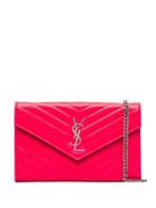 Saint Laurent Malt Monogram Envelope Mini Bag - Pink