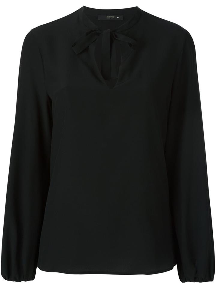 Etro Tie-neck Blouse, Women's, Size: 44, Black, Silk