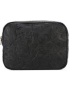 Tomas Maier Floral Embossed Zip Up Clutch