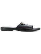Prada Pre-owned Logo Plaque Flat Sandals - Black