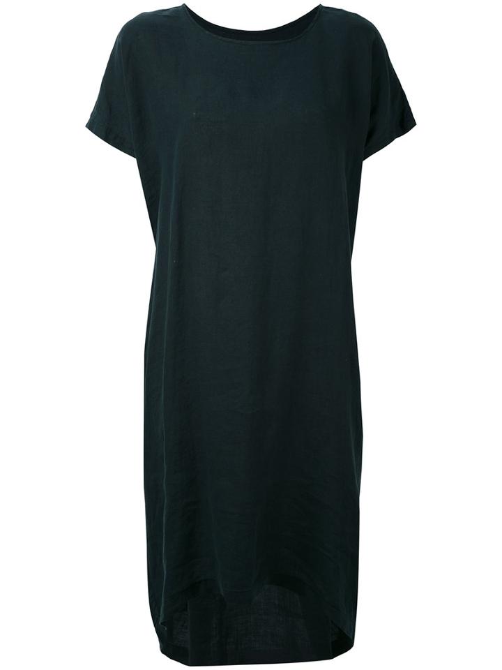 Black Crane - Pleated Cocoon Dress - Women - Linen/flax - L, Linen/flax