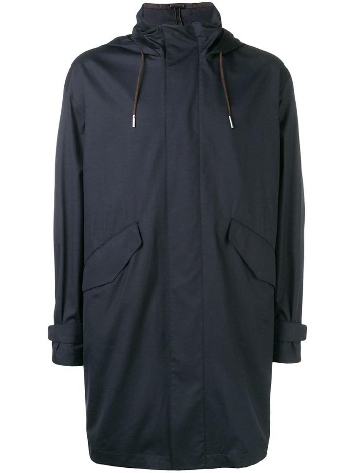 Ermenegildo Zegna Midi Raincoat - Blue