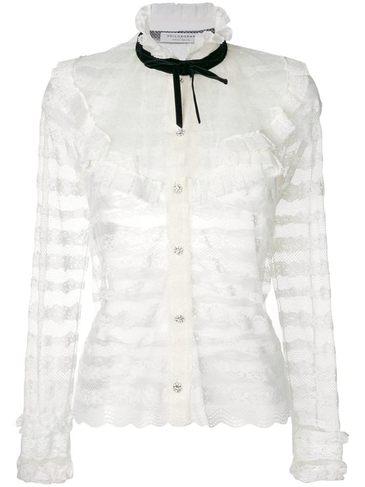 Philosophy Di Lorenzo Serafini Sheer Lace Shirt - White
