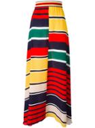 Hilfiger Collection Striped Maxi Skirt, Women's, Size: 36, Silk/cotton/polyamide/spandex/elastane