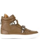 Louis Leeman Hi-top Sneakers, Men's, Size: 42, Brown, Leather/rubber/metal