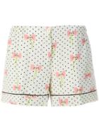 Miu Miu Bow Print Shorts - Neutrals