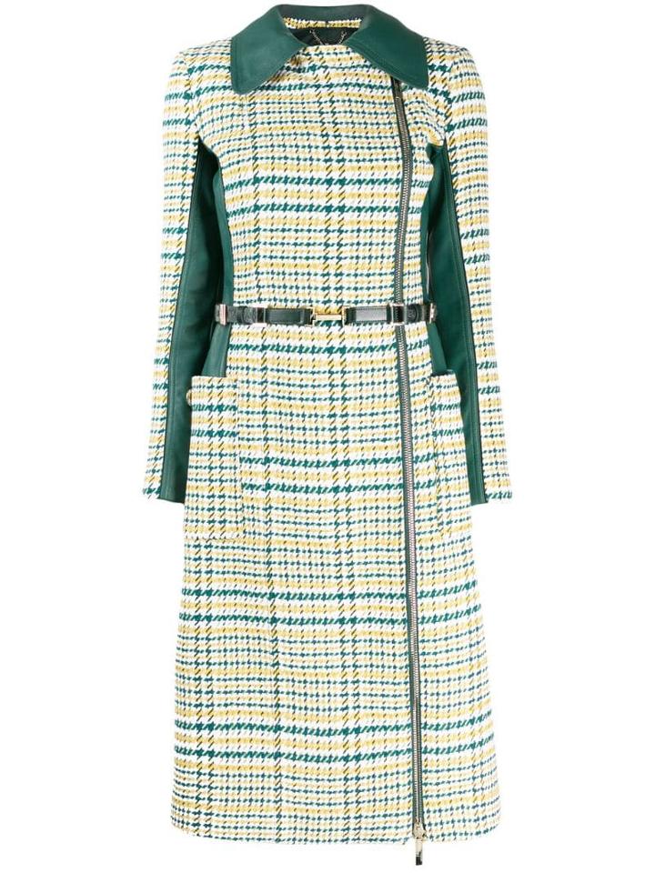 Elisabetta Franchi Off-centre Zipped Trench Coat - Green