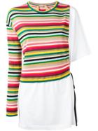 No21 Striped Knitted T-shirt - White