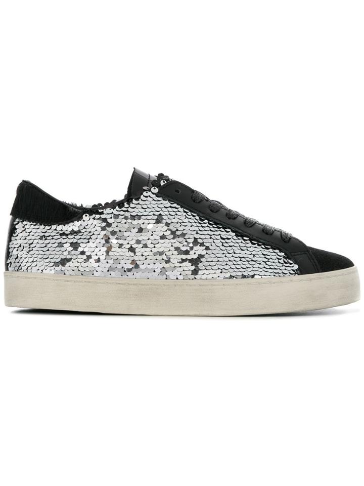 D.a.t.e. Lace-up Sequin Sneakers - Metallic