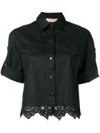 Twin-set Lace Hem Shirt - Black