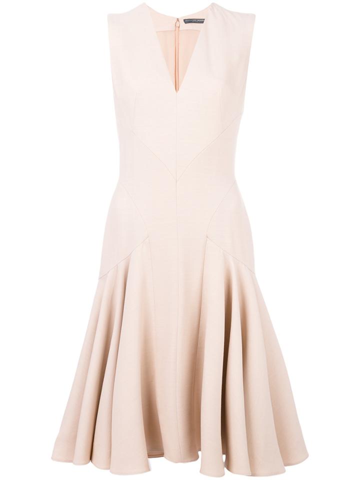 Alexander Mcqueen Flared V-neck Dress - Pink & Purple