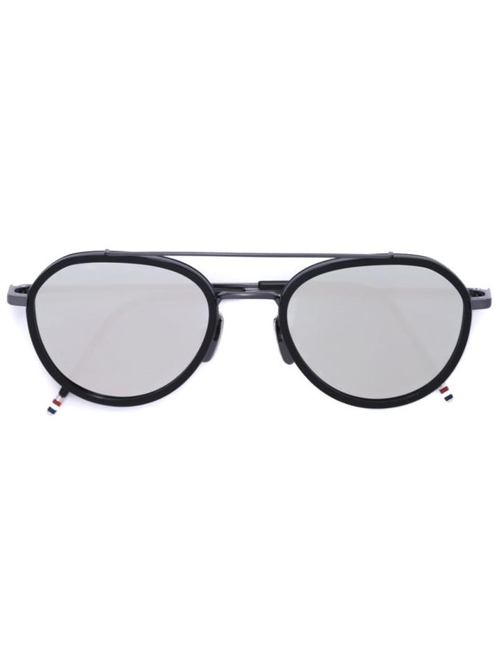 Thom Browne Round Framed Sunglasses, Men's, Black, Acetate/metal (other)