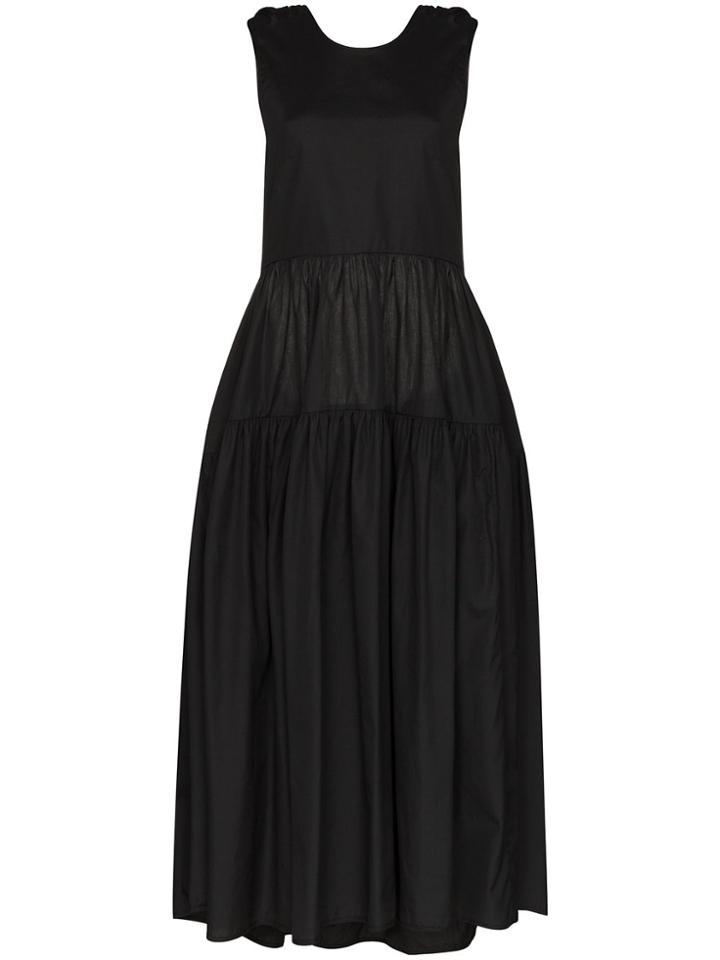 Cecilie Bahnsen Cecilie B Cttn Slvls Opn Bk Midi Drs - Black