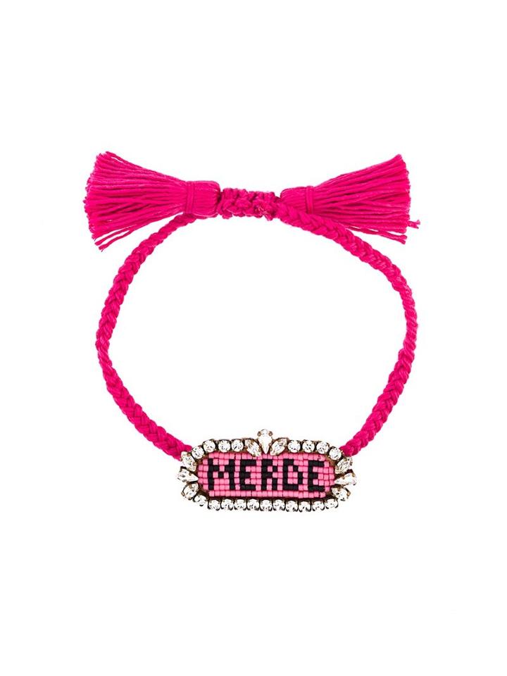 Shourouk 'merde ' Beaded Bracelet, Women's, Pink/purple