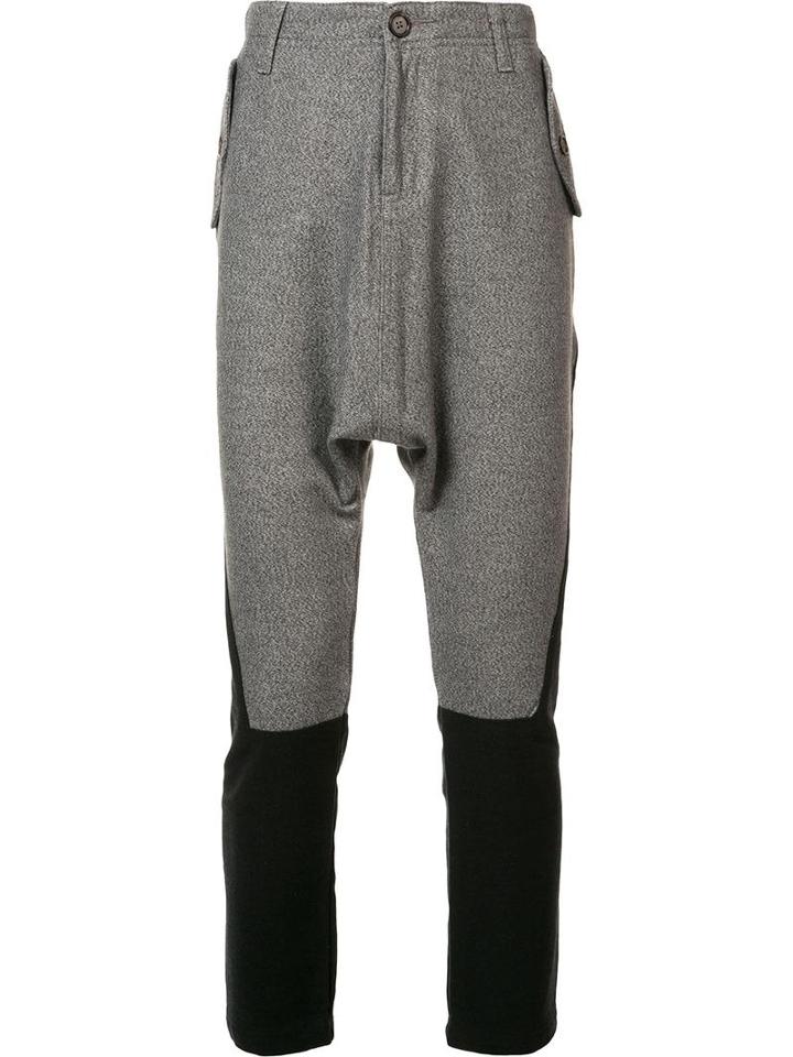 Mostly Heard Rarely Seen Skinny Cropped Bicolour Trousers, Men's, Size: 34, Grey, Cotton