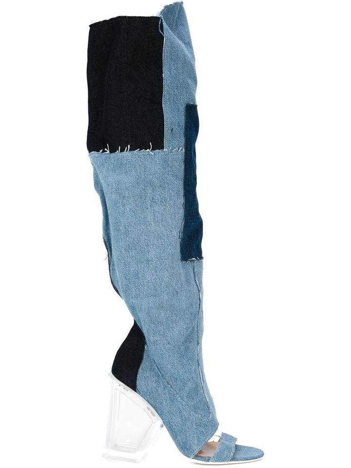 Off-white Tall Denim Boots