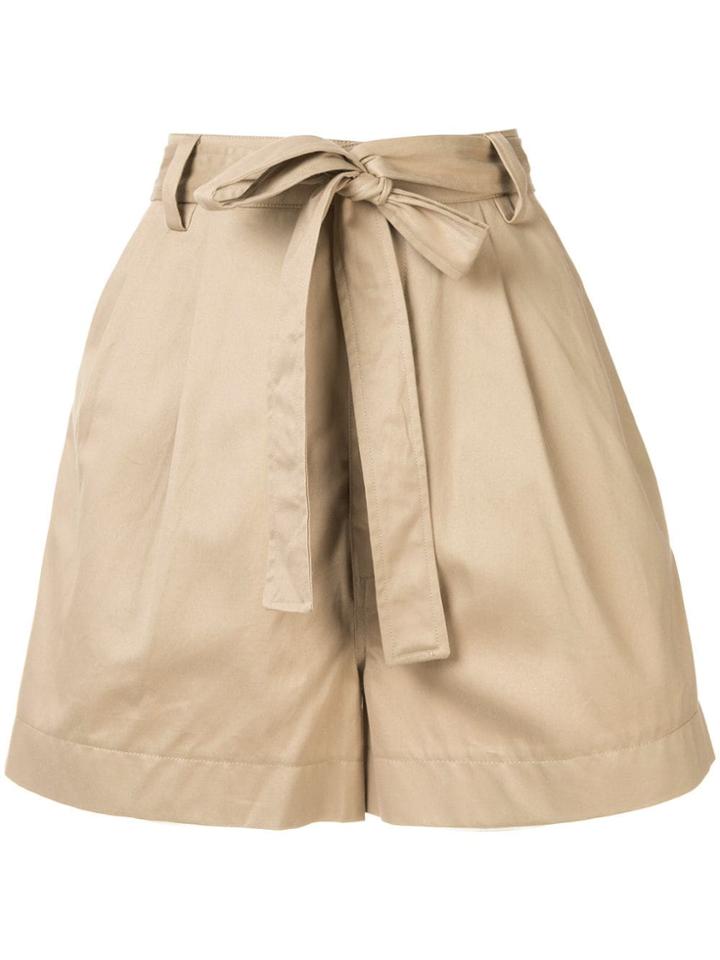 Markus Lupfer High-waisted Belted Shorts - Brown