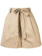 Markus Lupfer High-waisted Belted Shorts - Brown