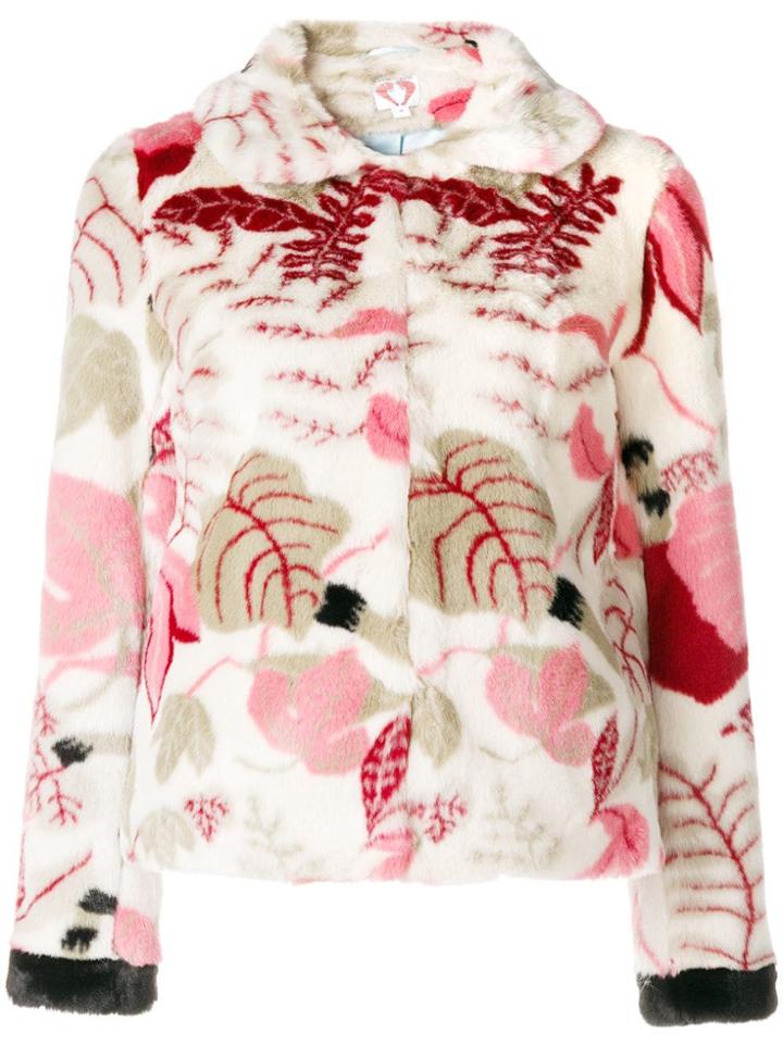 Shrimps Textured Floral Print Coat - Multicolour