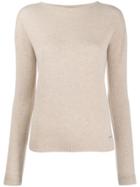 Liu Jo Ribbed Boat Neck Jumper - Neutrals