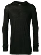 Rick Owens Hooded Knit Sweater - Black