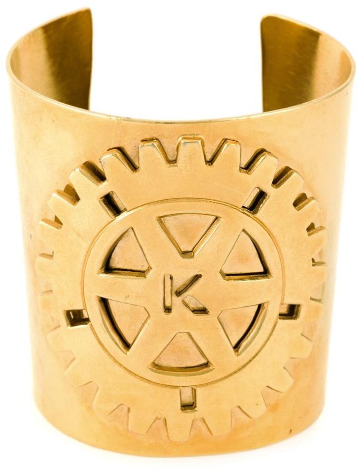 Krizia Pre-owned Embossed Logo Cuff - Metallic