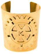 Krizia Pre-owned Embossed Logo Cuff - Metallic